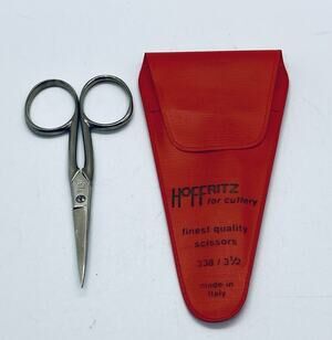 Hoffritz Italy Buttonhole Scissors 338/3-1/2” w Sleeve Vintage